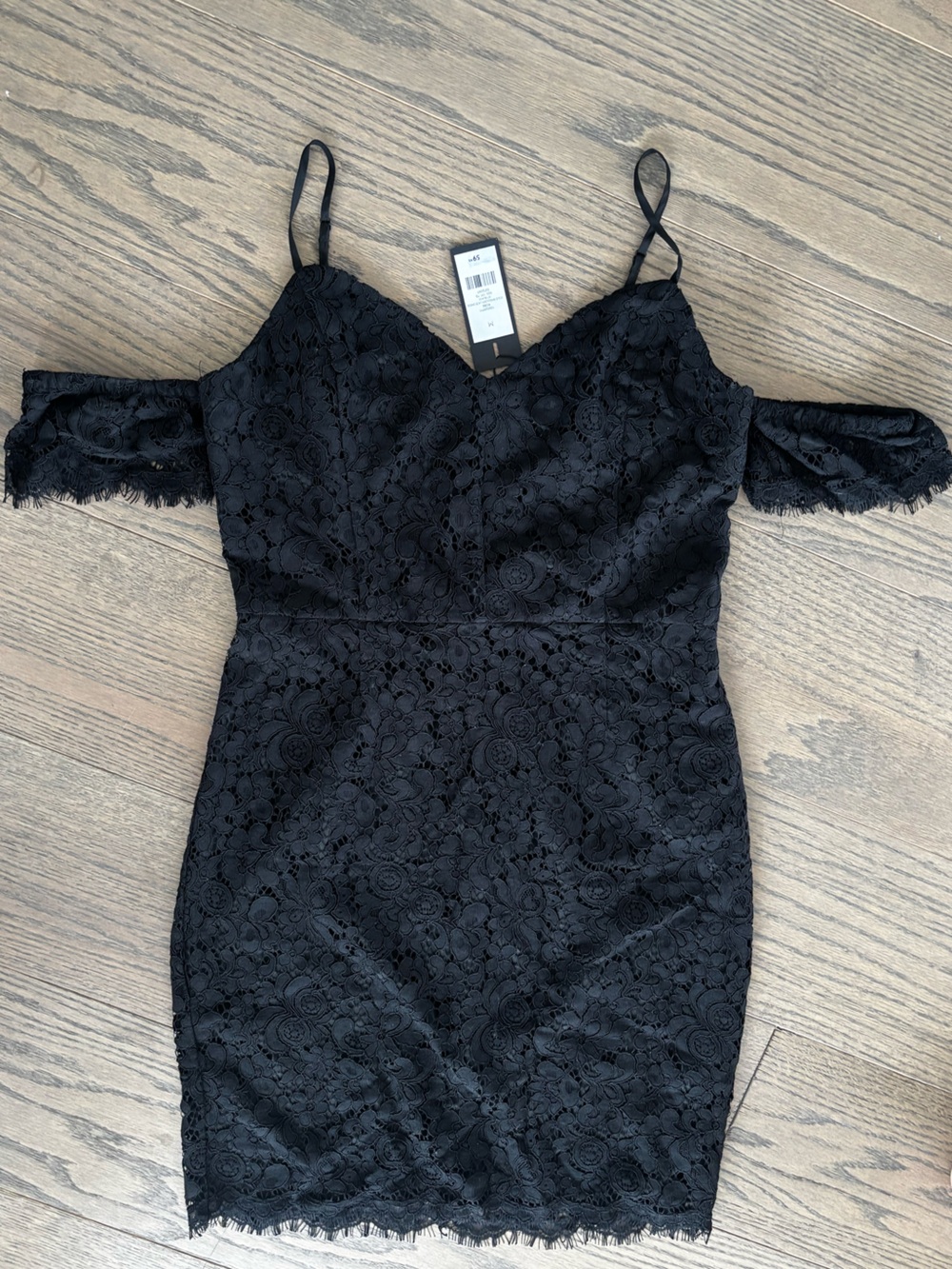 Dynamite Black Lace Off-Shoulder Dress Size M